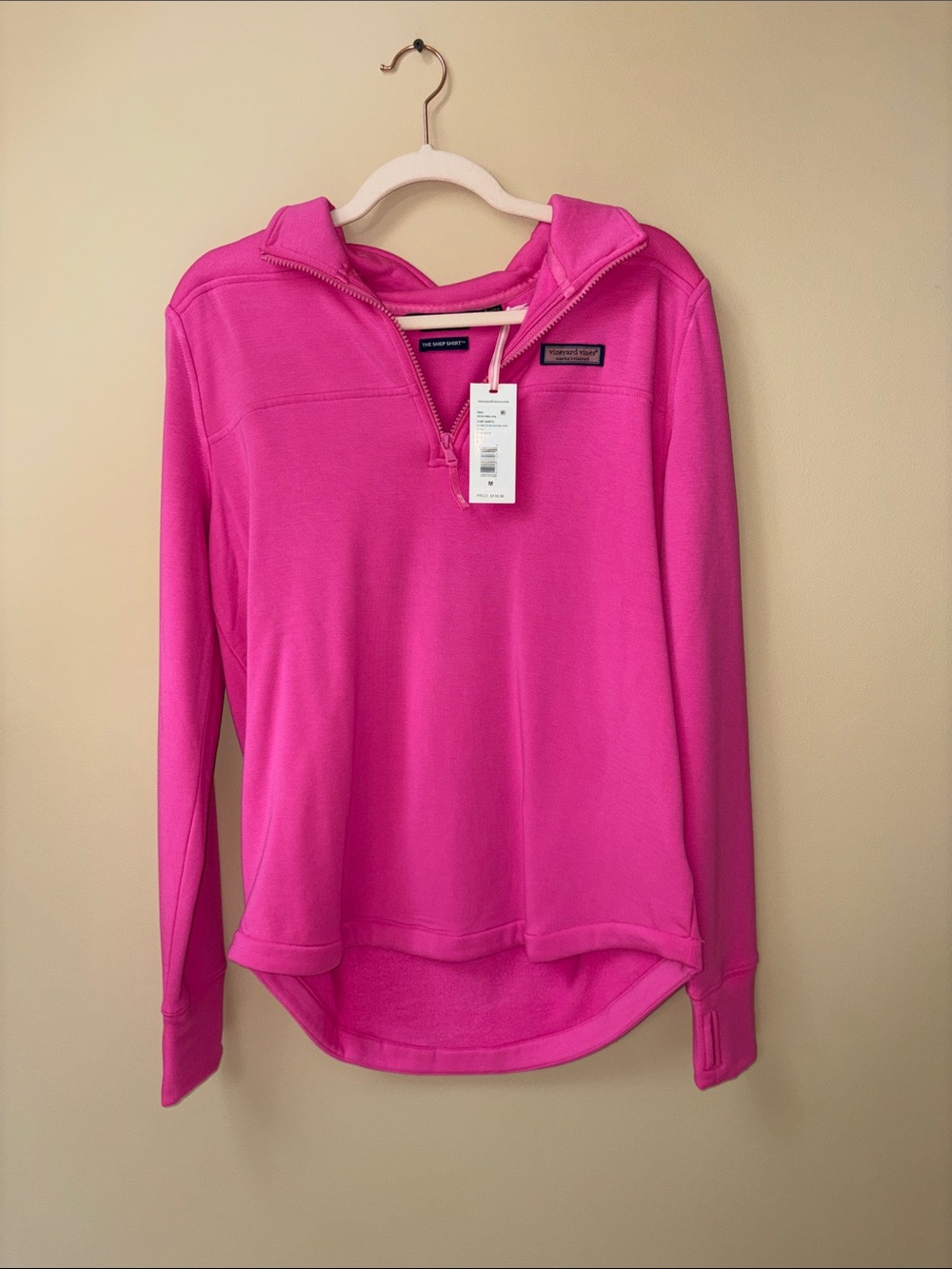 NWT Vineyard Vines Women’s Hot Pink Quarter-Zip Pullover